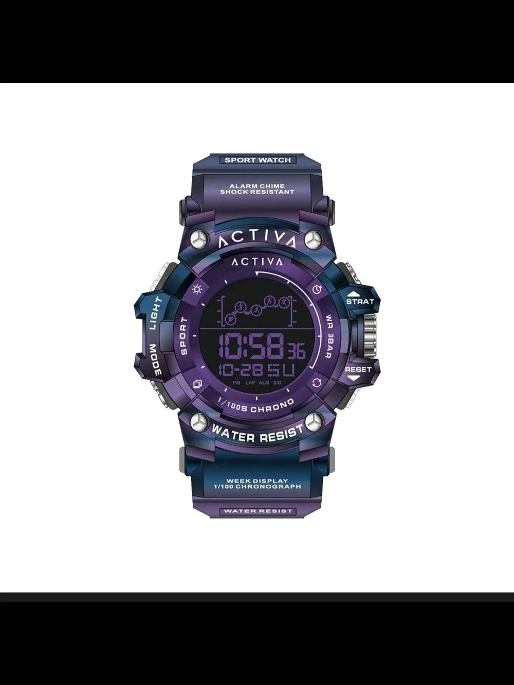 Ativa Two-Tone Purple Blue Digital Sport Watch